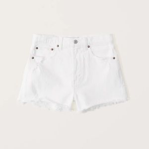 NWT Abercrombie and fitch high rise mom shorts. White/ripped wash. Size 34